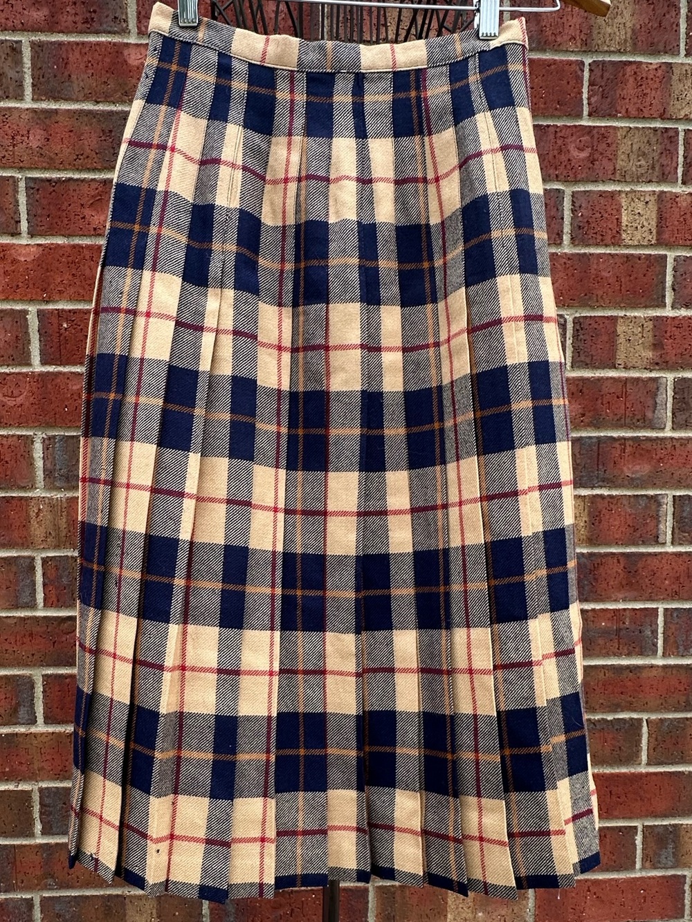 Edinburgh Heritage Skirt Made In Scotland Pure New Wool Tartan Pleated Midi